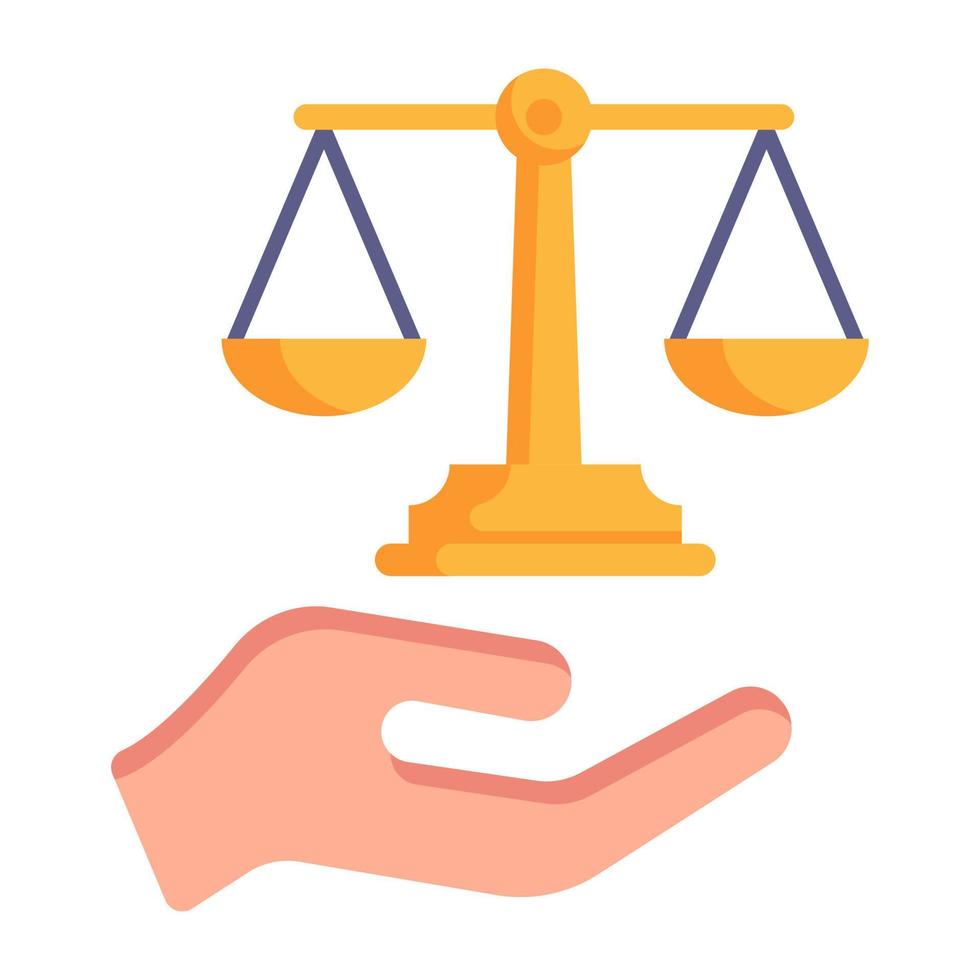 balance scale symbol of justice flat icon vector